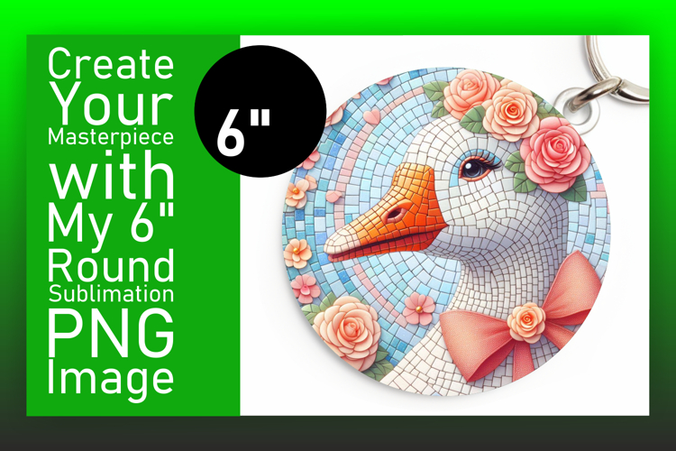 Elegant Round Design Coaster Template , Goose