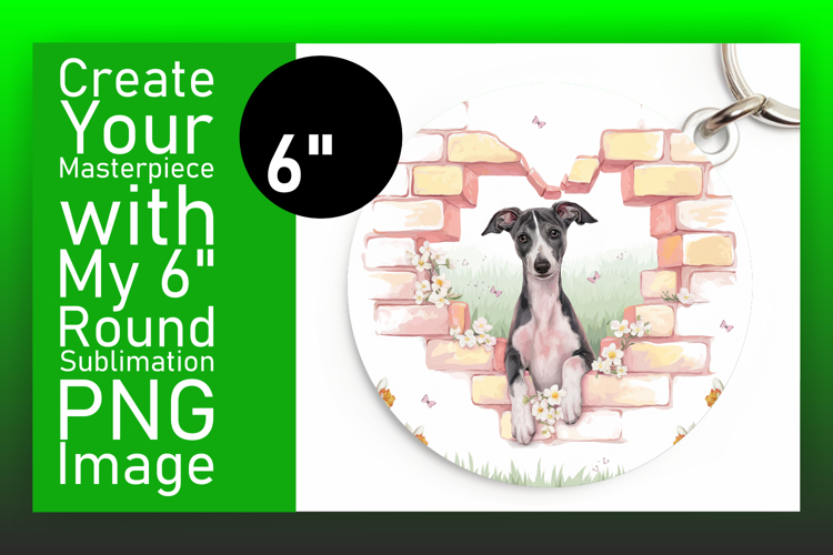 Lovely Round Design for Keychains , Cute Dog