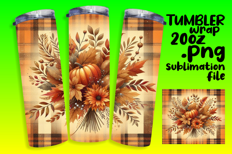 Customizable 20oz Tumbler File , Autumn Flower