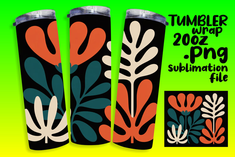 BOLD 20oz Sublimation Design , Flowers example image 1