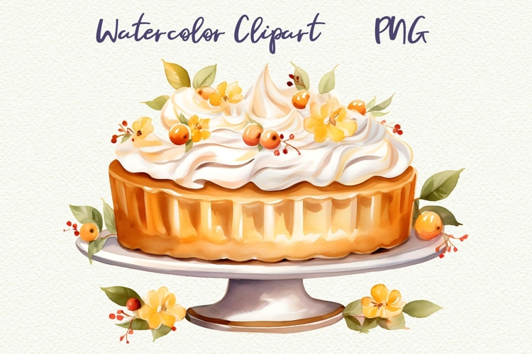 Lemon Tart Pie Whipped Cream Sublimation Baking PNG