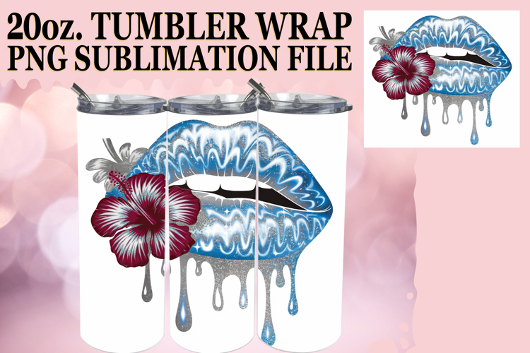 Joyful Escape 20oz tumbler wrap, Dripping Lips