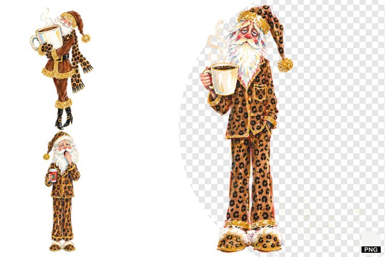Christmas Santa Love Coffee PNG example image 1
