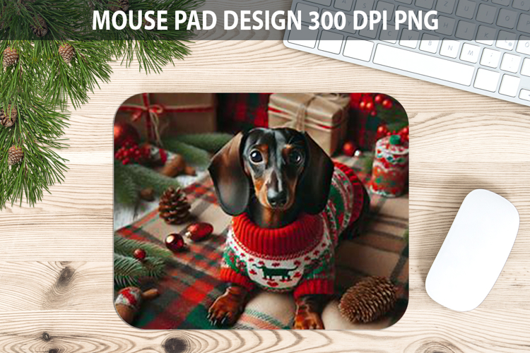 Christmas Cute Dog Mouse Pad Sublimation - Animal PNG Design