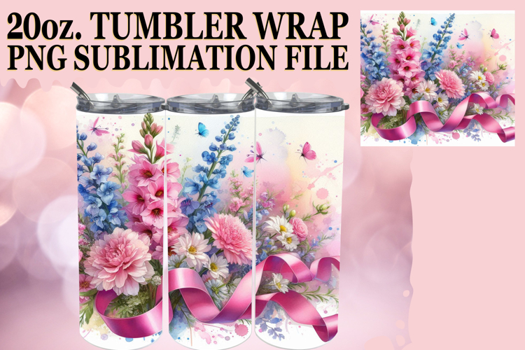 Sweet Sublimation 20oz tumbler wrap, Flowers