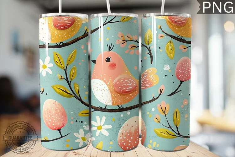 Spring Easter Tumbler Wrap - High Quality 300 Dpi