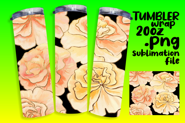 Unique Tumbler Sublimation Design , Flower Pattern