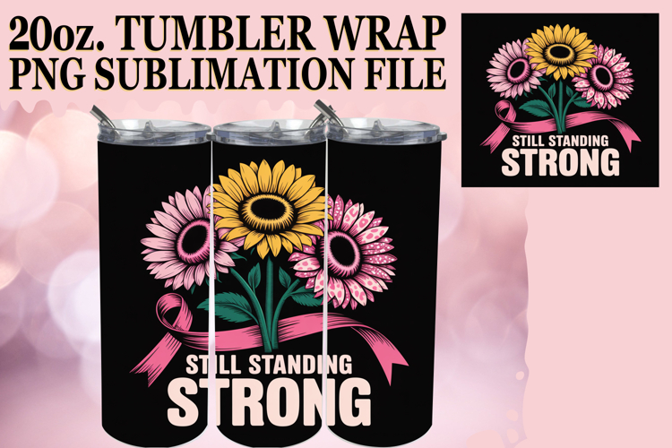 RADIANT SPIRITS 20oz TUMBLER WRAP, Breast Cancer