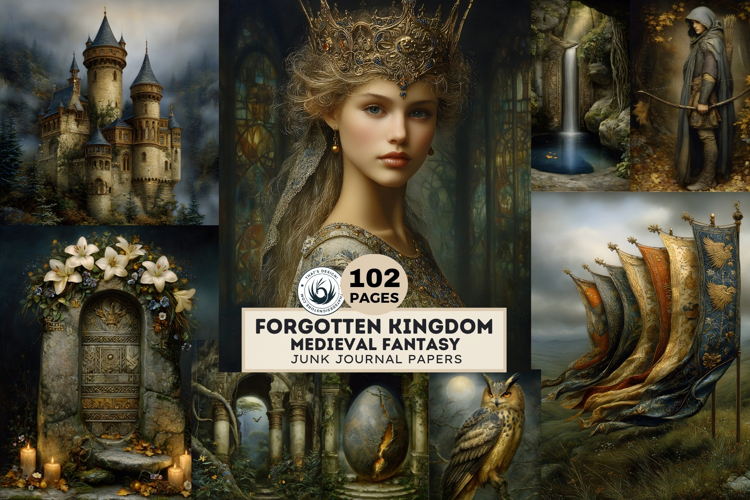 Forgotten Kingdom Medieval Fantasy Junk Journal & RPG Paper