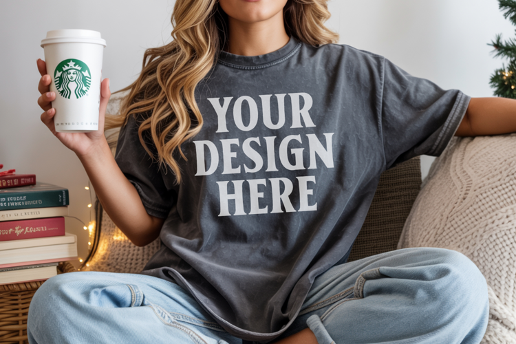 Pepper Christmas Comfort Colors 1717 T-shirt Mockup