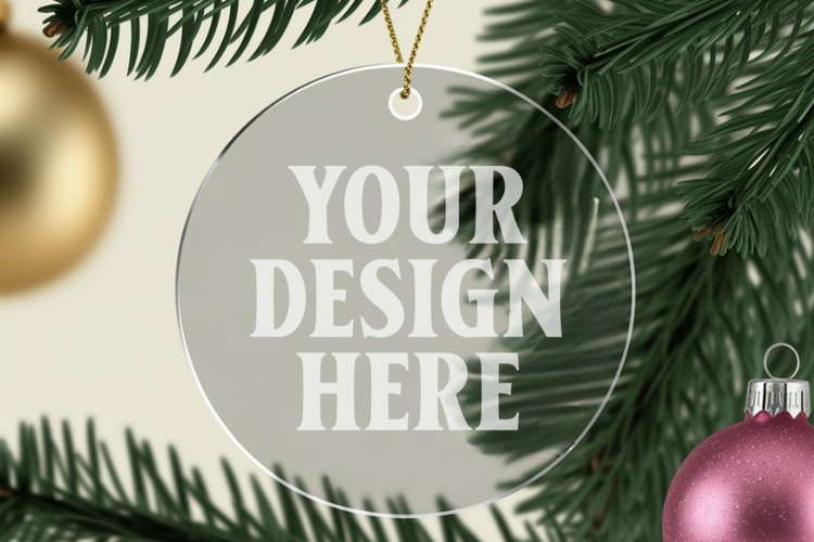 Acrylic Christmas Ornament Mockup , christmas ornament mocku