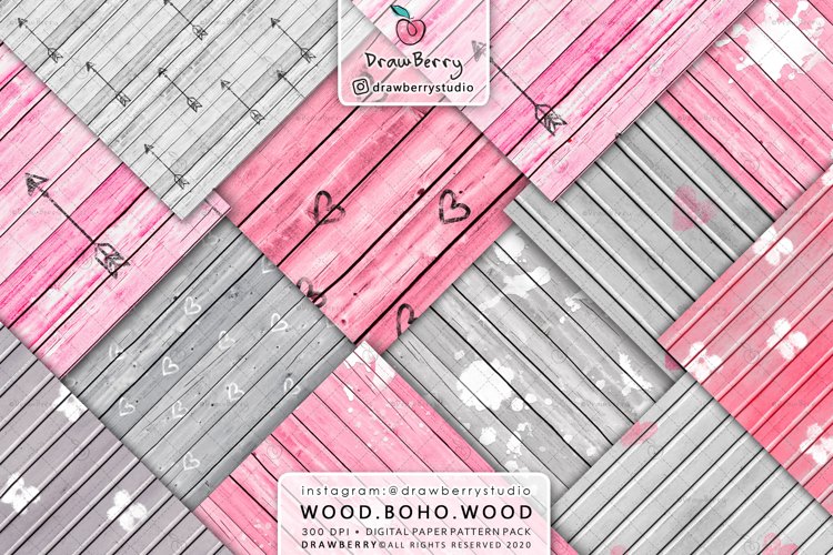 Boho Wood Texture Background example image 1