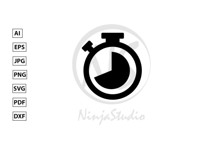 Stopwatch Icon In Flat Style Vector example image 1
