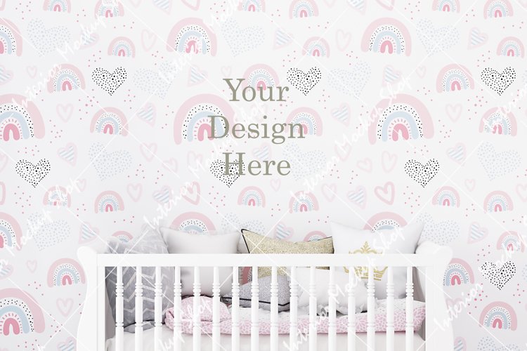 Blank wall mockup, Nursery mockup