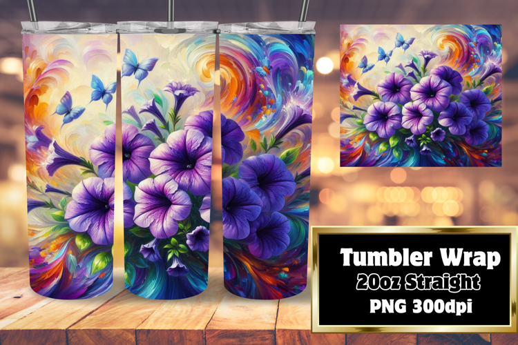 RICH 20oz Tumbler Template for DIY Projects , Flowers