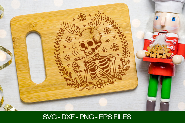 Christmas Skeleton Cutting Board SVG