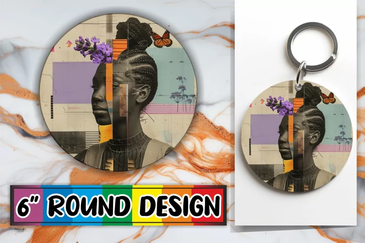 Artistic Black Woman Wrap Tumbler Abstract Sublimation PNG