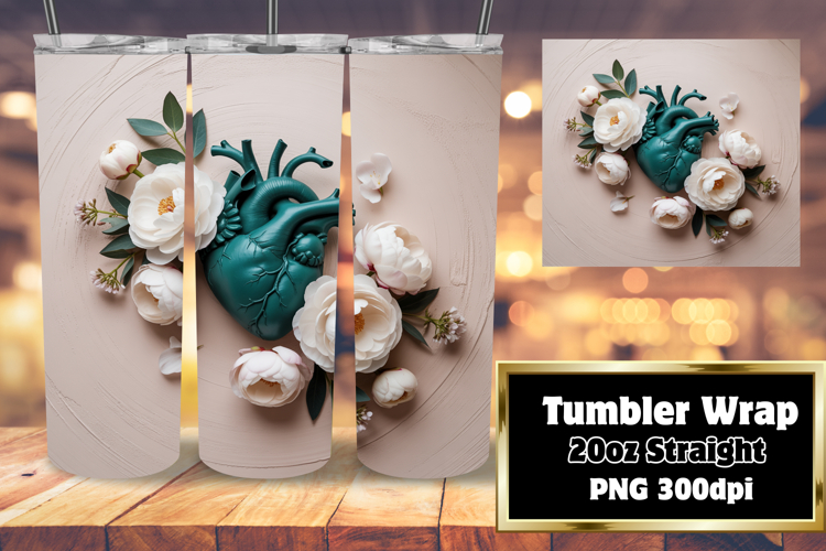 GLAMOROUS 20oz Tumbler Design for Personal Use , 3D Heart
