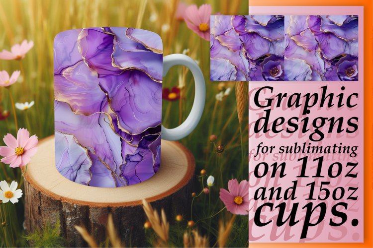 Glittery Floral Elegance Mug Wrap: Sublimation - 11oz/15oz example image 1
