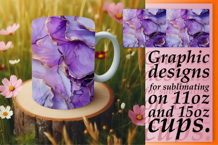 Glittery Floral Elegance Mug Wrap: Sublimation - 11oz/15oz