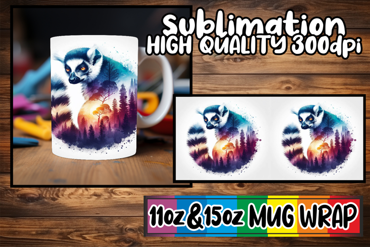 Unique flair 11oz 15oz mug wrap, Animals Art