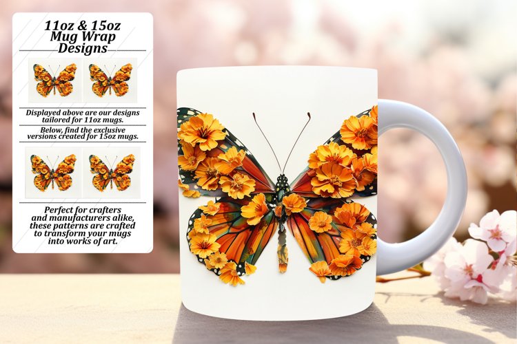 Springtime Serenity: Butterfly Mug - 11oz & 15oz example image 1