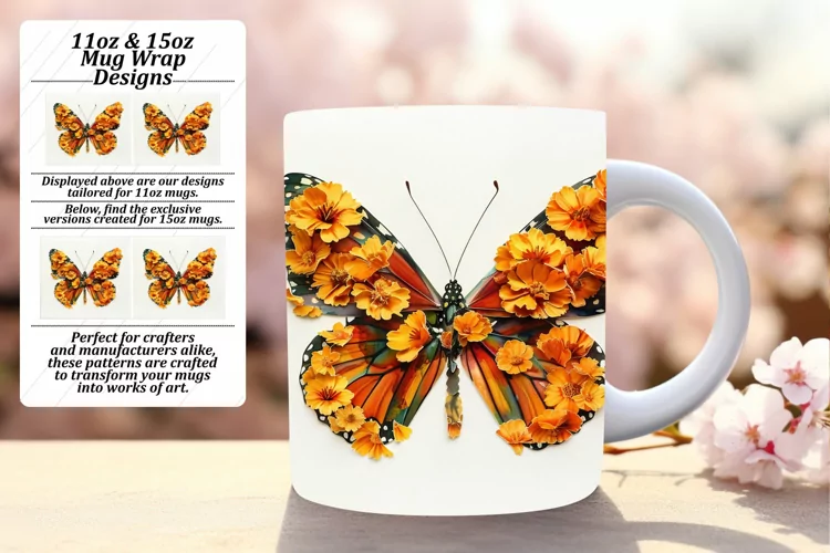 Springtime Serenity: Butterfly Mug - 11oz & 15oz
