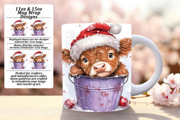 Charming 11oz Mug Wrap Png Design , Christmas