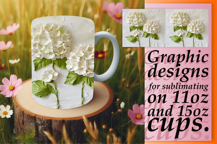 White Flower Paradise: Mug Wrap Sublimation