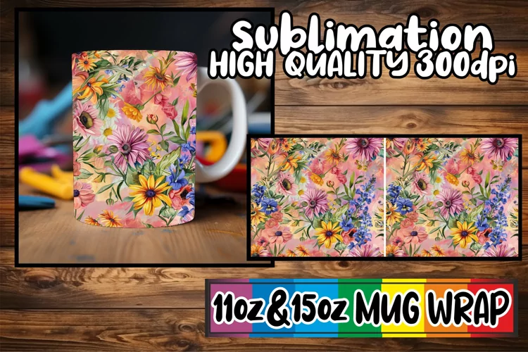 Springtime Abstract Petals Mug Wrap 11oz 15oz