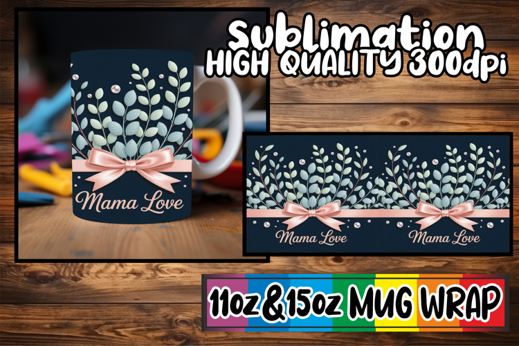 Charming whispers 11oz 15oz mug wrap, Mother's Day