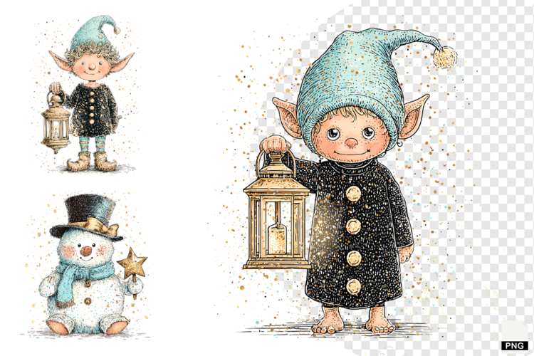 Doodle Style Christmas Clipart