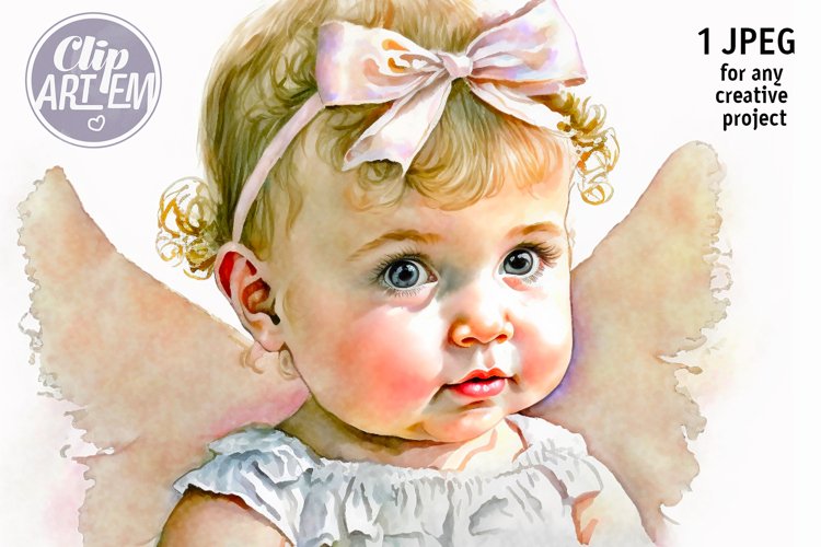 Cute Girl Angel Wall Art Digital Print 1 JPEG Image