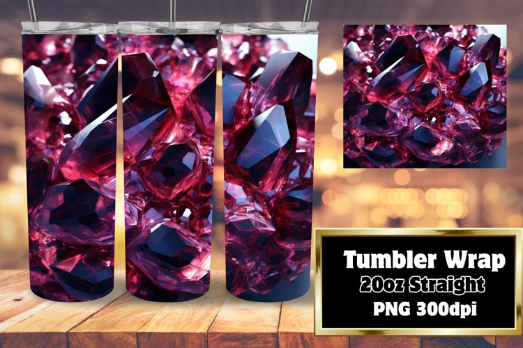 Glitter 3D Tumbler Wrap Agate Geode 20oz