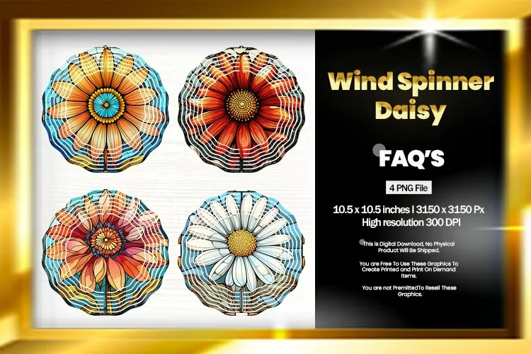 Daisy Wind Spinner Sublimation - 04 Variations