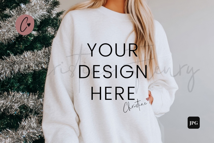 White Christmas Sweatshirt Mockup