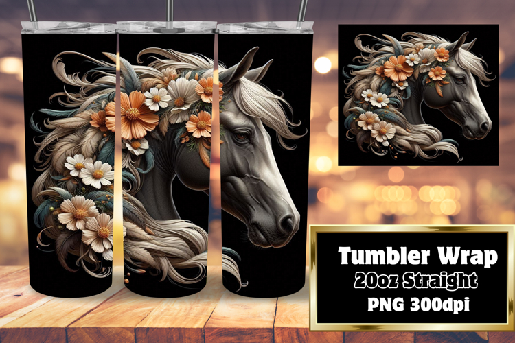 Unique Artwork for 20oz Tumbler , Horse