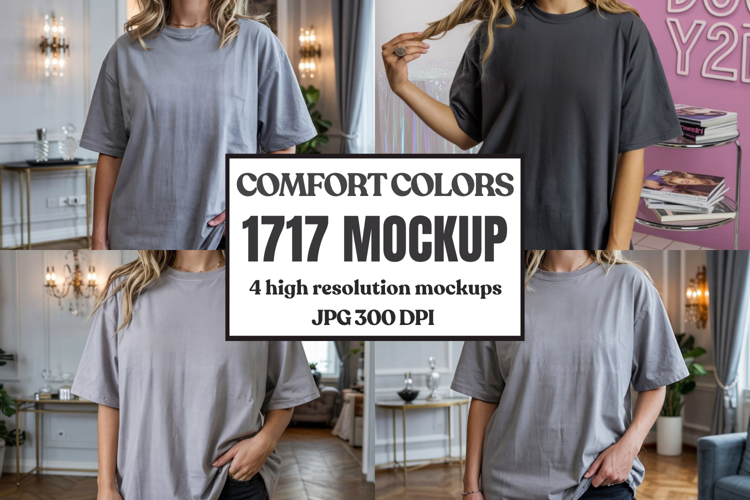 Comfort Colors 1717 Yellow T-Shirt Mockup