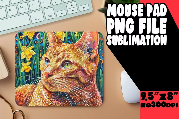 Chuckle-Inducing Cat Sublimation Mouse Mat