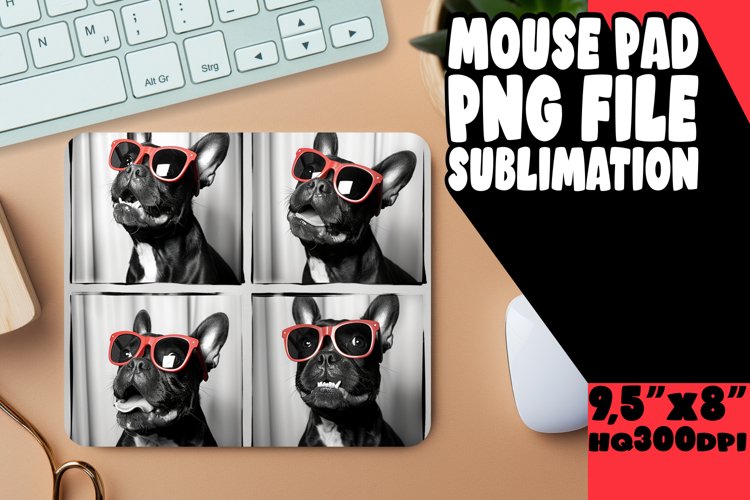 Witty Dog Image Sublimation Mouse Pad Design for Custom Orde