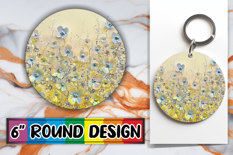 Radiant Glitter Leopard Sublimation : Keychain, Coaster