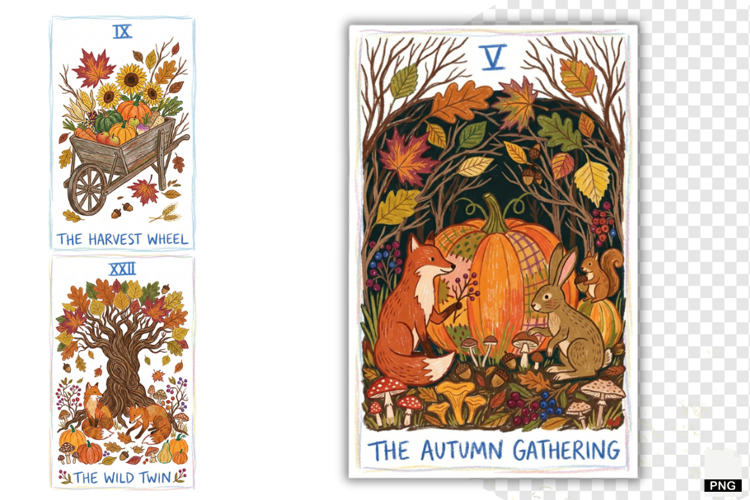 Autumn Tarot Cards PNG