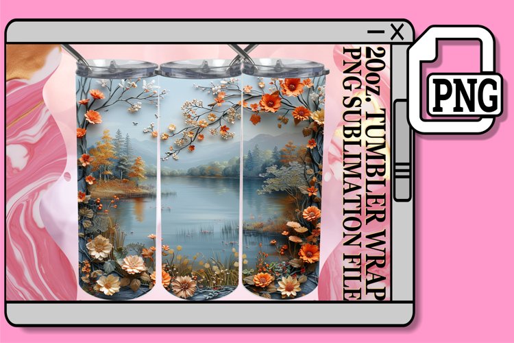 Petal Panoramic View 3D Tumbler Wrap 20oz example image 1