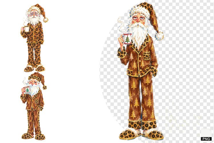 Christmas Santa Love Coffee PNG example image 1