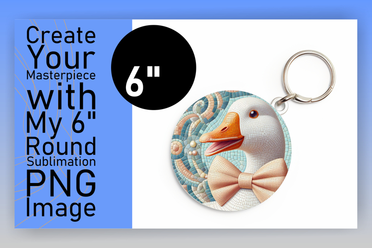 Vibrant Keychain Round Design PNG , Goose