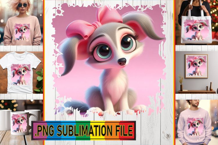 Sweet PNG Art for TSHIRTS, 3D Dog example image 1