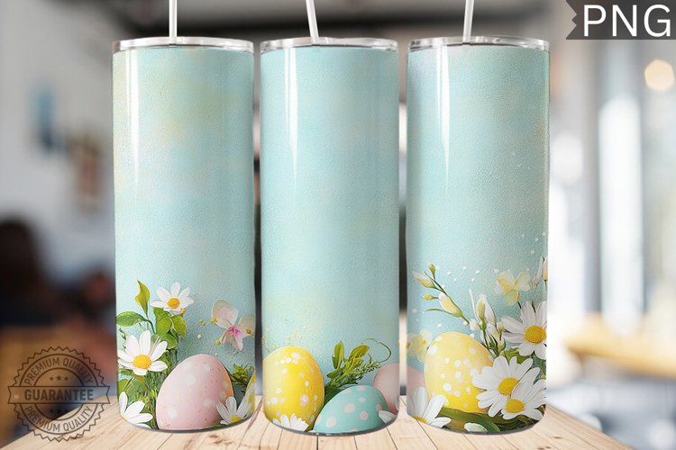 Spring Easter Tumbler Wrap - High Quality 300 Dpi example image 1