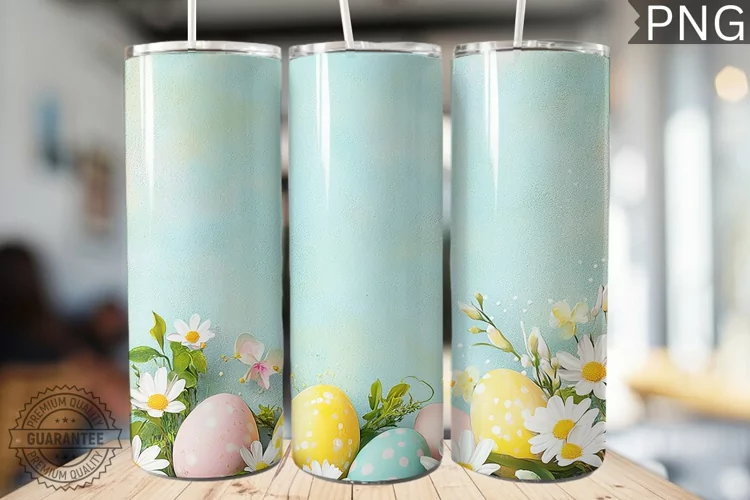 Spring Easter Tumbler Wrap - High Quality 300 Dpi