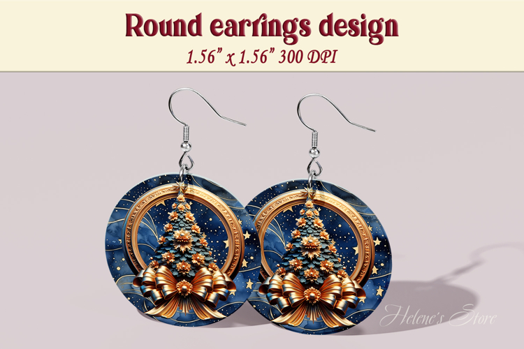 Vintage pattern earrings |Luxury Round Earring sublimation