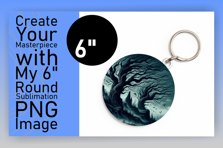Gorgeous Circle Design Keychain Template , Horror Halloween